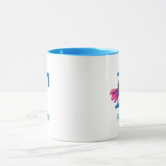 Super Grover Voeg Jouw naam & Monogram F toe Mok (Midden)