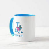 Super Grover Voeg Jouw naam & Monogram J toe Mok (Voorkant links)