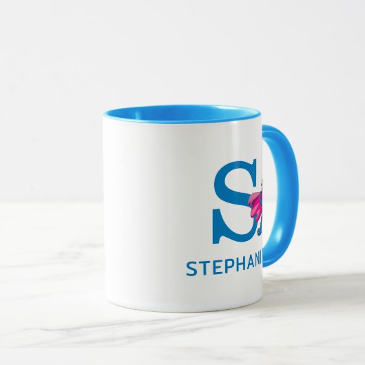 Super Grover Voeg Jouw naam & Monogram S Mok (Voorkant rechts)