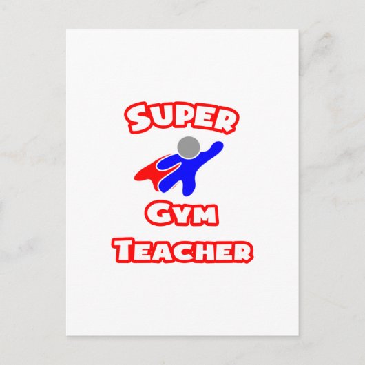 Super gymleraar briefkaart (Voorkant)