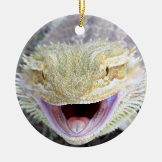 Super Happy Bearded Dragon Keramisch Ornament (Voorkant)