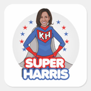 SUPER HARRIS VIERKANTE STICKER