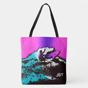 Super Hawaiian Surfer 60s Retro MonogramBeach sac