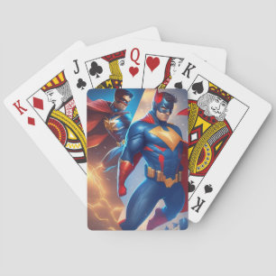 Super held met nieuwe Super held Pokerkaarten
