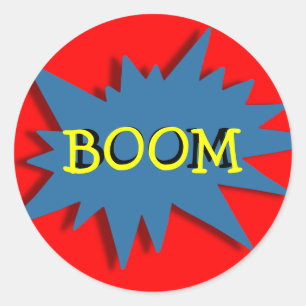 Super-held Party Thema Rood Blauw Ronde Sticker