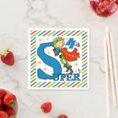 Super Hero Boy 4e Verjaardag Papieren servetten (Insitu)