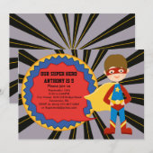 Super Hero Boys Birthday Uitnodiging (Voorkant / Achterkant)