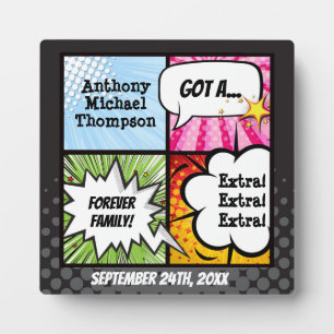 Super Hero Comic Book Adoption, Family Gift Fotoplaat