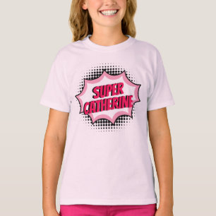 Super Hero Comic Book Style Girly Pink T-shirt