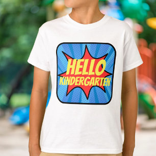 Super Hero Comic Eerste dag van school Aangepaste T-shirt