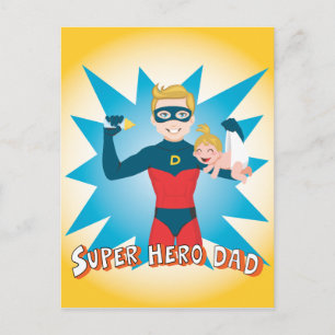 Super Hero Dad Briefkaart