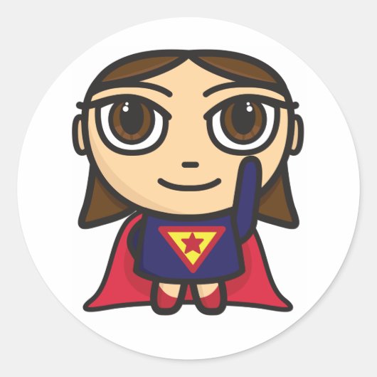 Super Hero meisje karakter Ronde Sticker (Voorkant)
