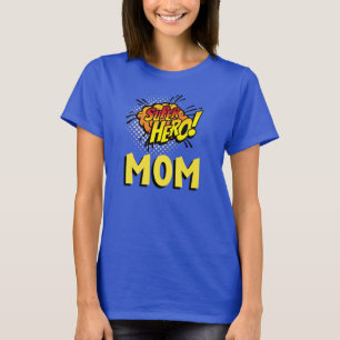 Super Hero Moeder Comic Book Stijl T-shirt
