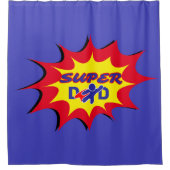 Super Hero Papa Stripboek Vaderdag Douchegordijn (Voorkant)