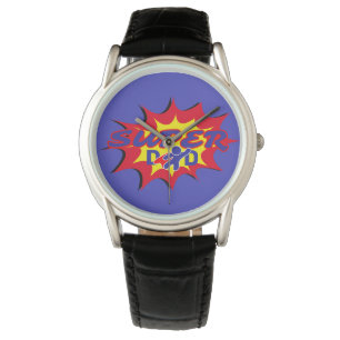 Super Hero Papa Stripboek Vaderdag Horloge
