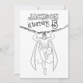 Super Hero Party Invite kleuren in kleur Kaart (Voorkant)