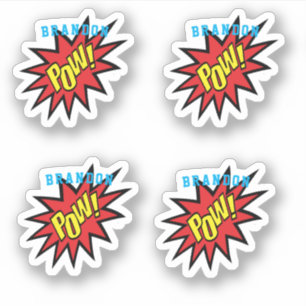 Super Hero Pow - Aangepast op maat Sticker