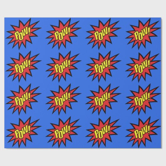 Super Hero Pow - Aangepaste kleur Cadeaupapier (Vlak)