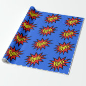 Super Hero Pow - Aangepaste kleur Cadeaupapier (Uitgerold)