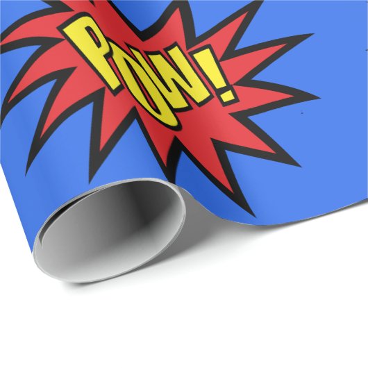 Super Hero Pow - Aangepaste kleur Cadeaupapier (Rol Hoek)