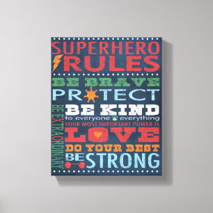 Super Hero-regels Canvas Afdruk