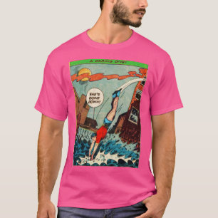 Super Hero Rescue Action oude comics esthetiek T-shirt