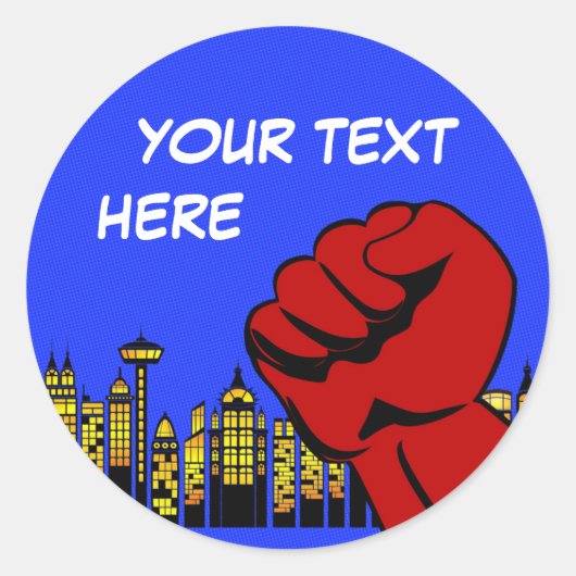 Super Hero sticker - verjaardagsfeestje (Voorkant)