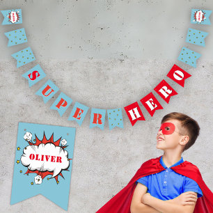 Super Hero Theme Comic Boy Verjaardag Vlaggetjes