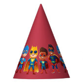 Super Hero Verjaardag Feesthoedjes (Voorkant)