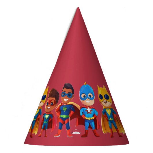 Super Hero Verjaardag Feesthoedjes (Links)