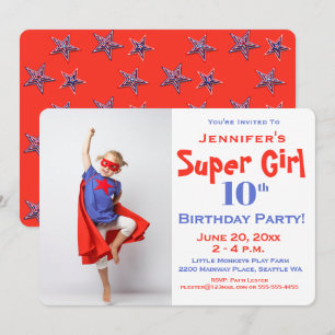 Super Hero voor kinderen, Birthday Party Invitatio Kaart