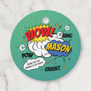 Super Heroes en Villains Kind Birthday Party Bedankjes Labels