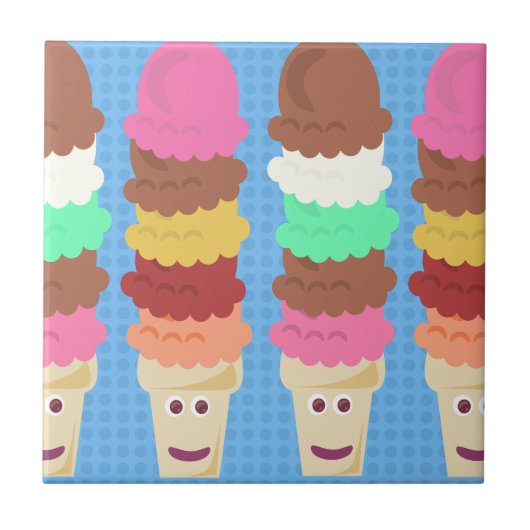 Super High Cute Ice Cream Cones Tegeltje (Voorkant)