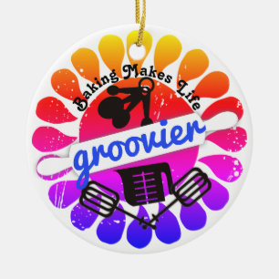 Super hippie arc-en-ciel cuisine ornement de Noël