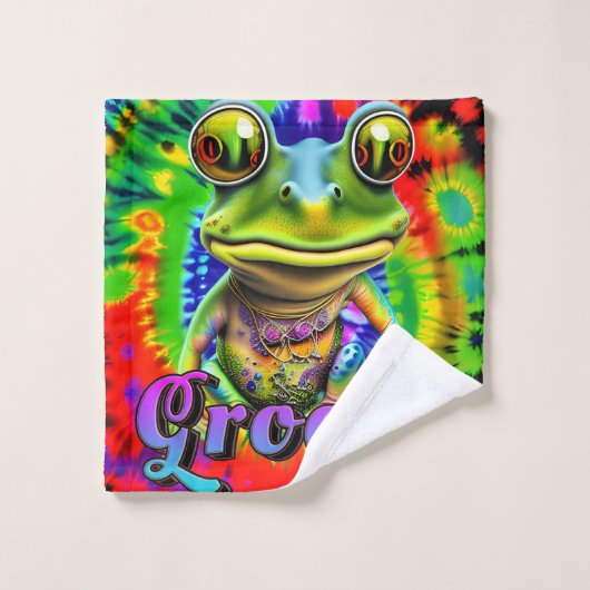 Super Hippie Trippy Frog Psychedelic (Gant de toilette)
