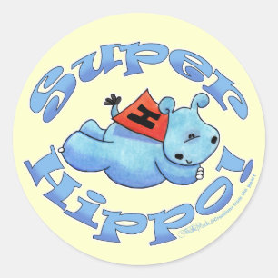 Super Hippo Ronde Sticker