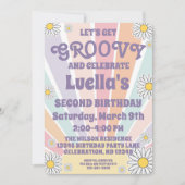 Super Hippy Sun & Daisy Girls Invitation Anniversa (Devant)