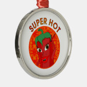 Super Hot Pepper Diva Metalen Ornament (Rechts)