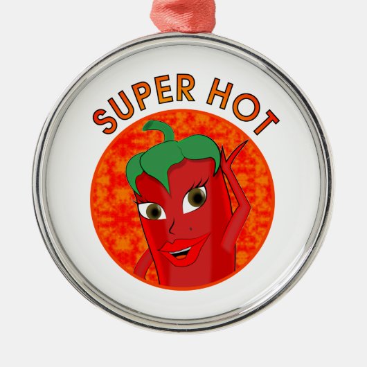 Super Hot Pepper Diva Metalen Ornament (Voorkant)