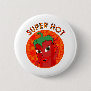 Super Hot Pepper Diva Ronde Button 5,7 Cm