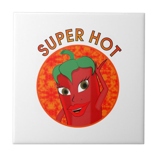Super Hot Pepper Diva Tegeltje (Voorkant)
