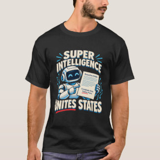 Super Intelligentie Verengt Staten Grappige AI Typ T-shirt