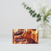 Super Intense Red Flames Visitekaartje (Staand voorkant)
