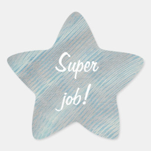 Super Job Blue en Silver White Star Stickers