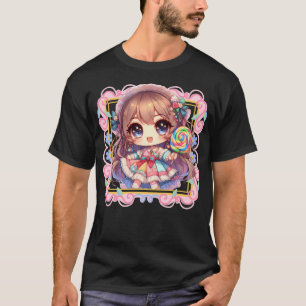 Super Kawaii Anime Girl in Coquette stijl T-shirt