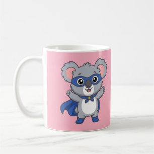 Super Koala Held Cute Kinderen Superheld Roze Mok