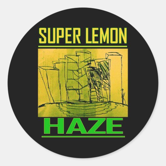 SUPER LEMON HAZE RONDE STICKER (Voorkant)