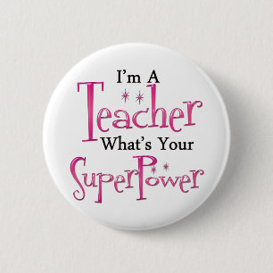 Super Leraar Ronde Button 5,7 Cm