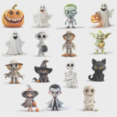 Super leuk spook Halloween Sticker (Voorkant)