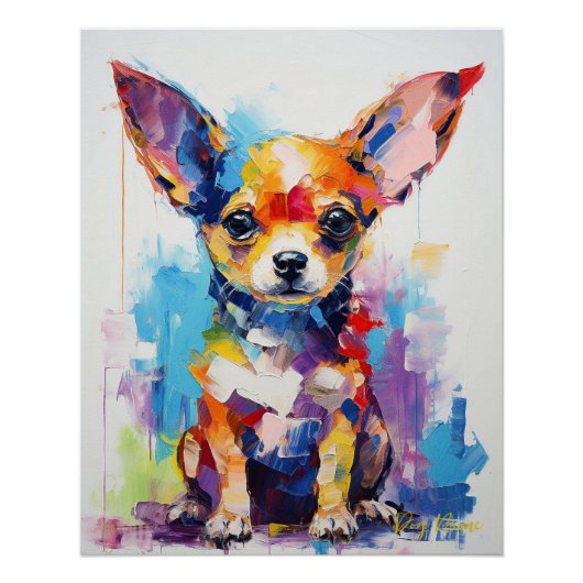 Super Leuke Chihuahua Hond Puppy 001 - Xeno Lucilf Perfect Poster (Voorkant)